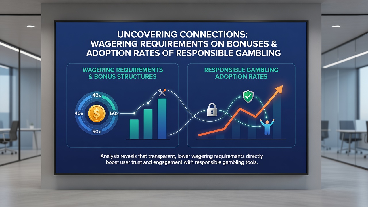 Analytics dashboard displaying wagering requirement data alongside responsible feature adoption metrics